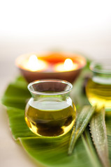 Bottles of essential oil