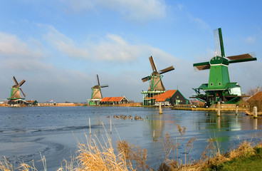 Fototapeta na wymiar Dutch Windmills