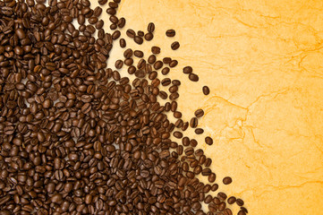 Coffee beans on vintage background