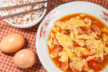 Egg fried tomato