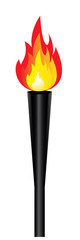 torch with flame on white background. Vector