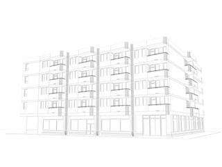 architectural wire-frame plan