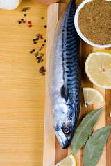 Raw mackerel and spices