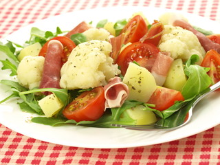 Vegetables with ham