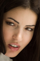 Fototapeta premium Portrait of the beautyful brunette