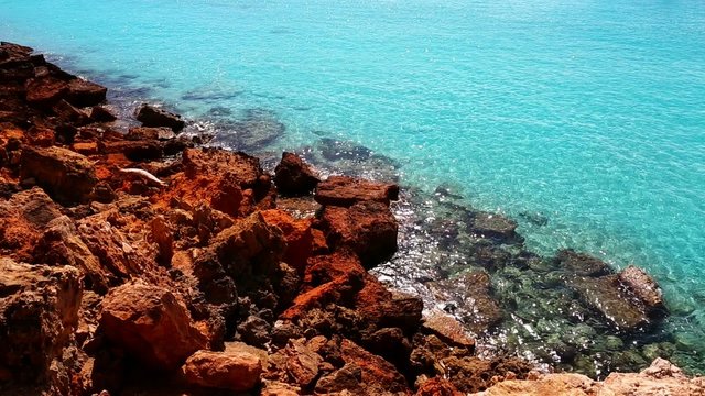 beautiful rocky beach in balearic islands