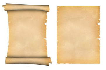 Scroll of parchment and old paper texture.