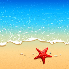 Paradise beach. Vector illustration.
