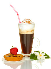 glass of coffee cocktail with tart