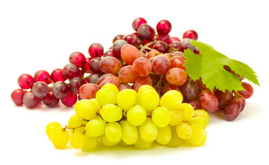 ripe sweet grapes isolated on white