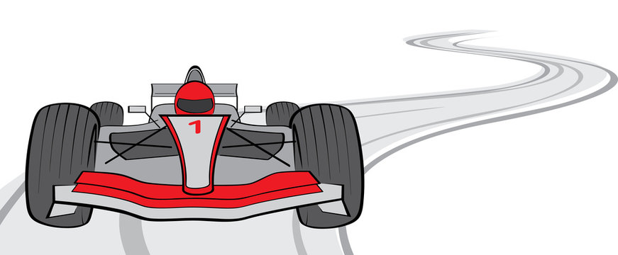 red race car on track clip art preview