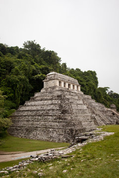 Mayan ruins in the site of Palenque, Mexico.
