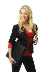 Fototapeta premium Young sexy girl holding notes