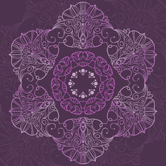 ornamental round lace pattern, circle background handmade lace