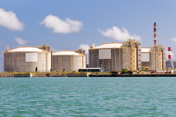 LNG Tanks at the Port of Barcelona