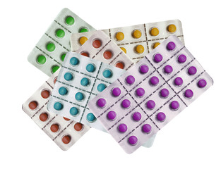 Tablets pills isolated on white