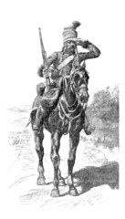 Fototapeta na wymiar Military Horseman - 19th century