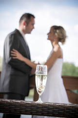 Young couple celebrating wedding ceremonies