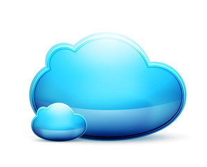 Vector cloud space conceptual icon