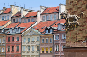 Obraz premium Residential houses architecture in Warsaw, Poland