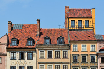 Fototapeta na wymiar Residential houses architecture in Warsaw, Poland