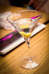 Dry martini on the table.