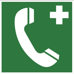 Rettungszeichen - Notruftelefon