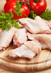Raw chicken wings