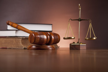 Law and justice theme with atmospheric light