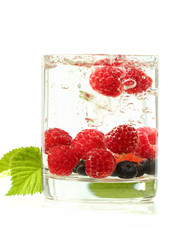 Various berries in a glass