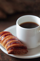 Strudel and coffee