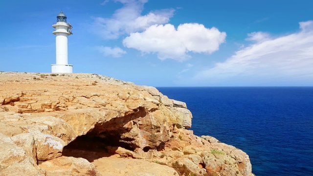 Barbaria cape Formentera lighthousein mediterranean sea