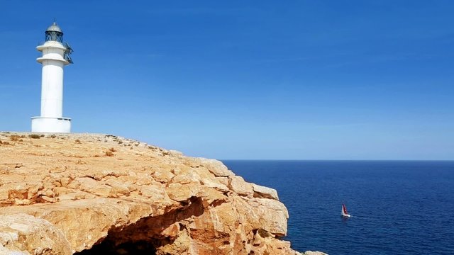 Barbaria cape Formentera lighthousein mediterranean sea