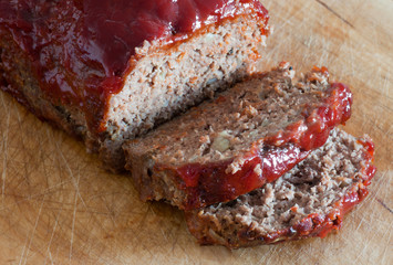 Meatloaf with ketchup