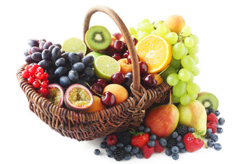 Variety of Fruits in a Basket