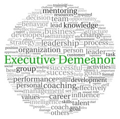 Executive Demeanor concept in word tag cloud