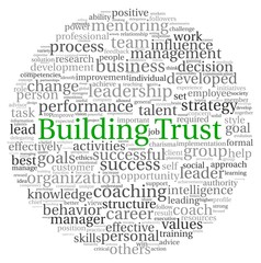 Building Trust concept in word tag cloud