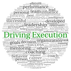 Driving Execution concept in word tag cloud
