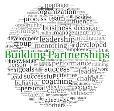 Building Partnerships concept in word tag cloud