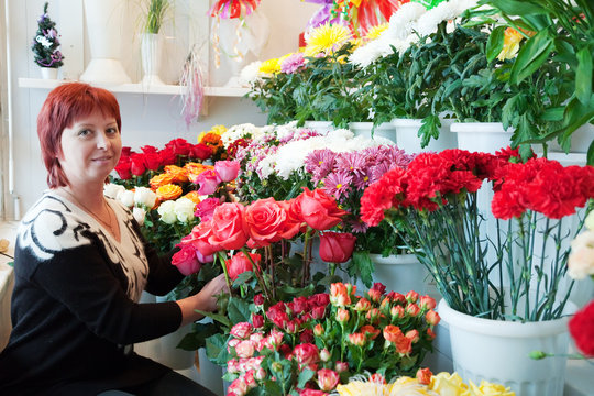 woman in  flower shop