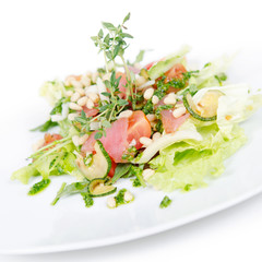 salad with trout and pine nuts