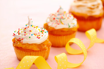 Cupcakes with whipped cream