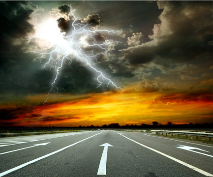 road  and lightning