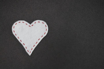 Herz aus Filz, weiß