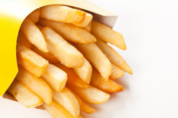 french fries on a white background