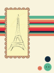 paris vintage card