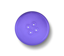 Blue button isolated on white with shadow.