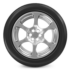 Fototapeta premium Car Wheel isolated on white background