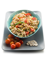 spelt risotto with beans and tomatoes