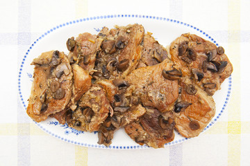 Meat with mushrooms